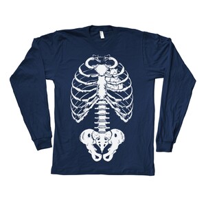 Skeleton Graphic Long Sleeve Shirt: Gothic Halloween T-Shirt