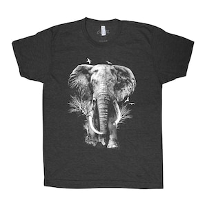 Elephant T-shirt, Men T shirt, Graphic Tee, Animal Print, Gift for Men, Dad Gift, Screen Print, Short Sleeve Tshirt, T-shirt for Women