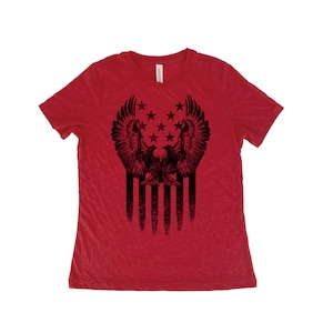 Camiseta con gráfico de águila y bandera estadounidense - Camiseta para mujer del 4 de julio