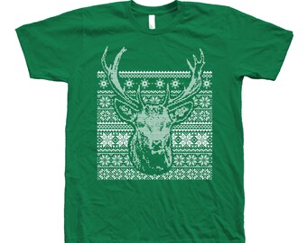Christmas Ugly Sweater Custom Hand Screen Printed on Crew Neck