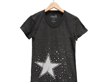 Star Junior Shirt for Women Gift for Mom Shirt with Star Space T-shirt Triblend Graphic Shirt Space T Shirt for Girl Birthday Gift for Women