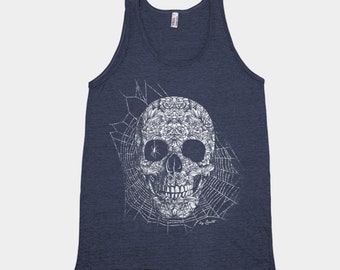Skull Tank Top, Unisex Tank Top, Halloween Tank Top, Men's Tank Top, Graphic Tee, Triblend Shirt, Halloween Costume, Gothic Tank Top
