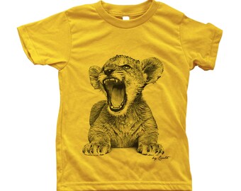 Kids Tshirt, Lion Cub T-shirt, Lion T shirt, Lion T-shirt, Tshirt, Short Sleeve T-shirt, Birthday Gift, Toddler Shirt