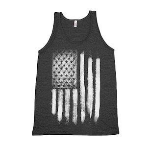Amerikanische Flagge Tank Top, Unisex Tank Top, Herren Tank Top, US Flagge, Flagge Bekleidung, Flagge Kleidung, Amerika, USA, schwarzes Tank Top, 4