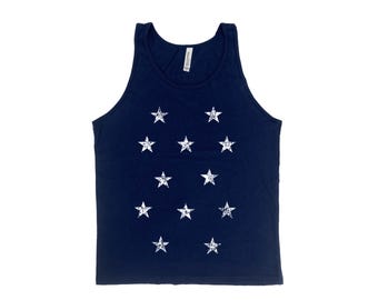 Star Graphic Tank Top: Combed Cotton Unisex Beach Shirt