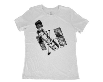 Hubble Shirt, Womens Tshirt, NASA Shirt, Summer Shirt, Screenprint Shirt, Funny Shirt, Birthday Gift, Graphic Tee