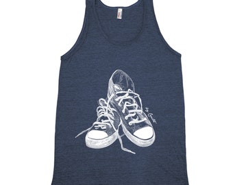 Sneakers Tank Top, Mens Shirt, Screen Print, Women Shirt, Graphic Tee, Fathers Day, Cute T-shirt, Nature Shirt