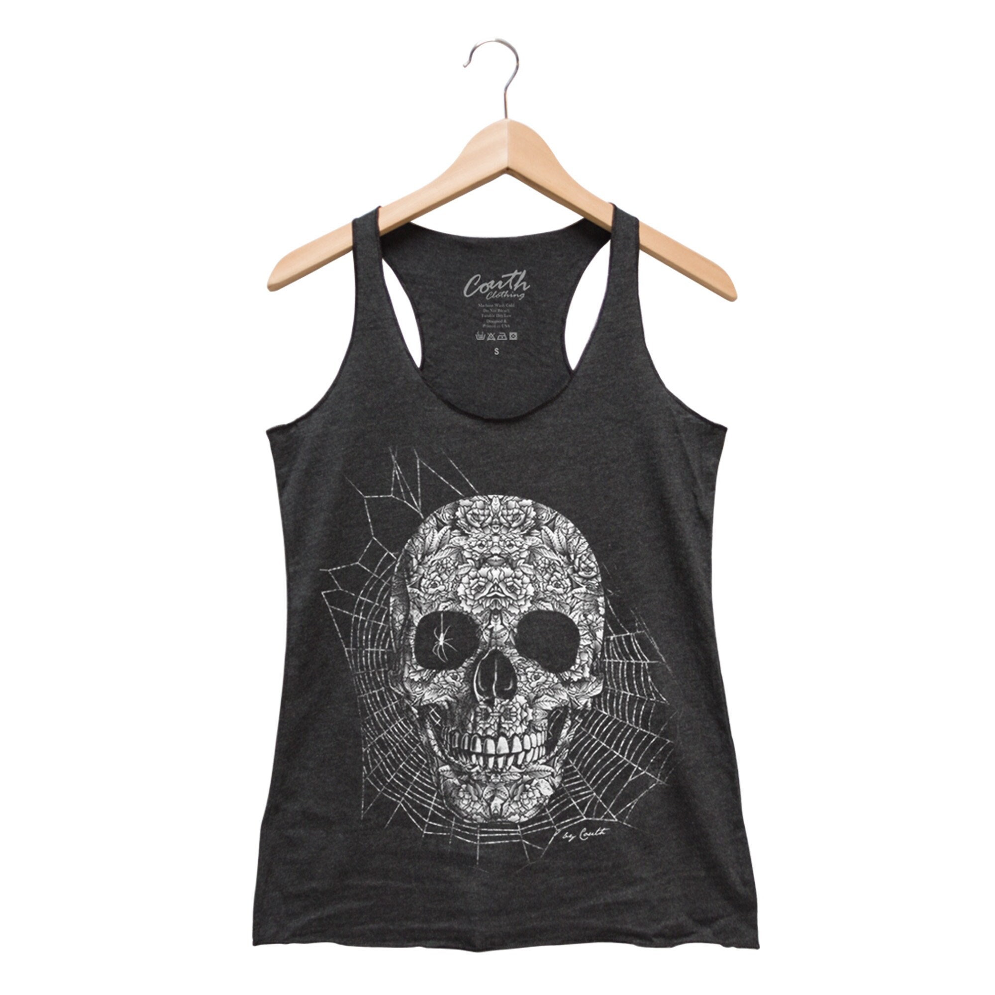 Y2k Grunge Skull Insect Print Spaghetti Cami Top Sexy Lace - Temu