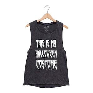 Halloween Tank Top Screenprint Muscle Tee Halloween Gift Graphic Tee for Women Gothic Horror Shirt Halloween Costume for Girl