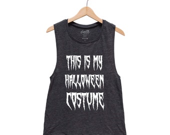 Halloween Tank Top Screenprint Muscle Tee Halloween Gift Graphic Tee for Women Gothic Horror Shirt Halloween Costume for Girl