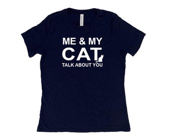 Cat Shirt, Womens Tshirt, Cat Lover Shirt, Summer Shirt, Screenprint Shirt, Animal Shirt, Birthday Gift, Graphic Tee