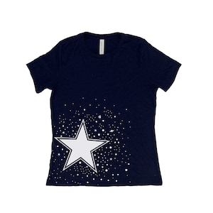 Star Shirt, Womens Tshirt, Summer Shirt, Screenprint Shirt, Birthday Gift, Graphic Tee