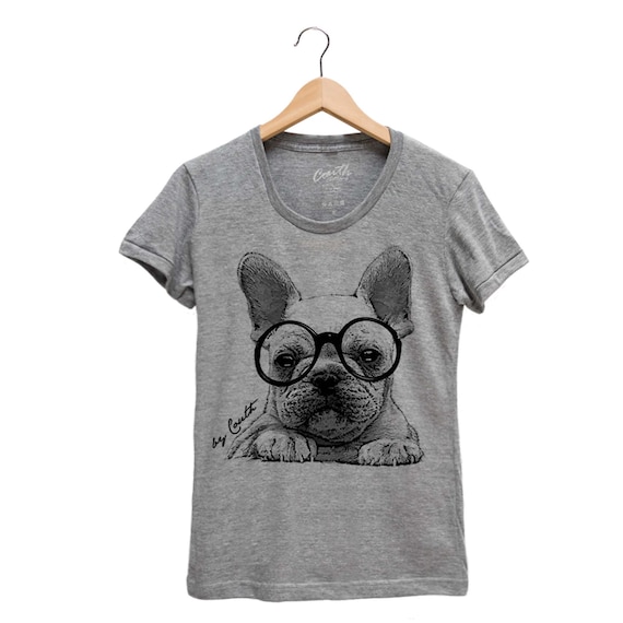 French Bulldog Shirt, Womens Junior Tshirt, Frenchie T-shirt, Cute Animal Print, Animal T-shirt, Animal Tshirt, Dog Tshirt, Puppy Tshirt