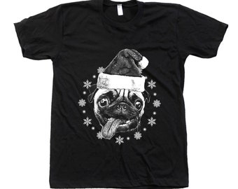 Christmas Shirt, Santa Pug, Pug Tshirt, Pug Shirt, Santa Shirt, Christmas Gift, Christmas Tshirt, Funny Shirt, Holiday Gift, Graphic Tee