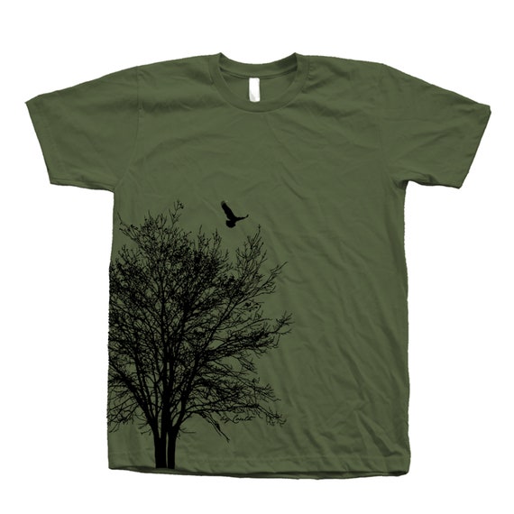 Tree Graphic T-shirt: Hand Screen Printed Cotton Crew Neck - Etsy