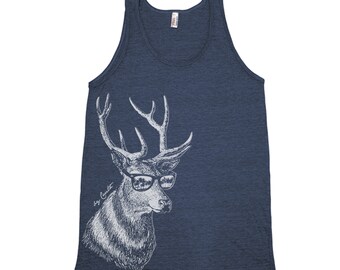 Deer Tank Top, Mens Shirt, Screen Print, Animal Shirt, Graphic Tee, Fathers Day, Animal Print, Cute T-shirt, Nature Shirt