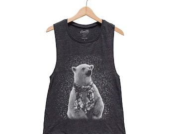 Christmas Shirt, Polar Bear Shirt, Womens Tank Top, Christmas Gift, Santa Shirt, Funny Shirt, Holiday Gift, Graphic Tee, Cute Tank