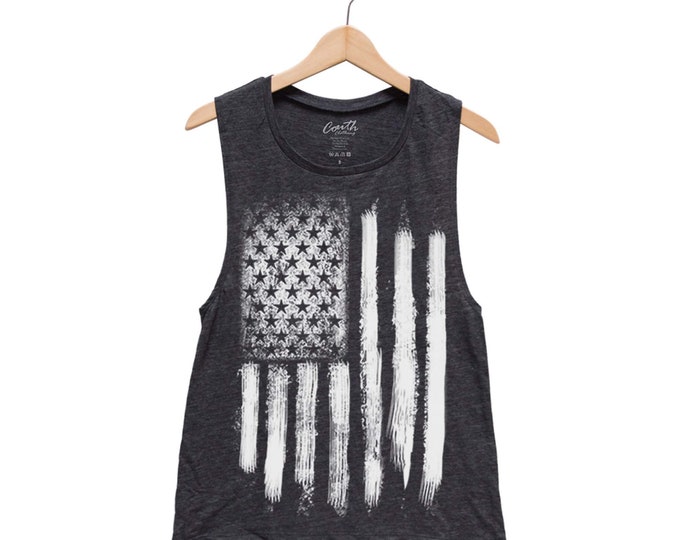 Featured listing image: USA Shirt, Flag Shirt, Muscle Tank Top, Women Tank Top, Flag Shirt, Patriotic, US Flag, Merica Tank Top, Summer Shirt, Funny Shirt, Freedom