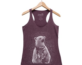 Polar Bear Tank Top, Bear Shirt, Cute Tank Top, Christmas Gift, Christmas Shirt, Animal Tank Top, Graphic Tank Top