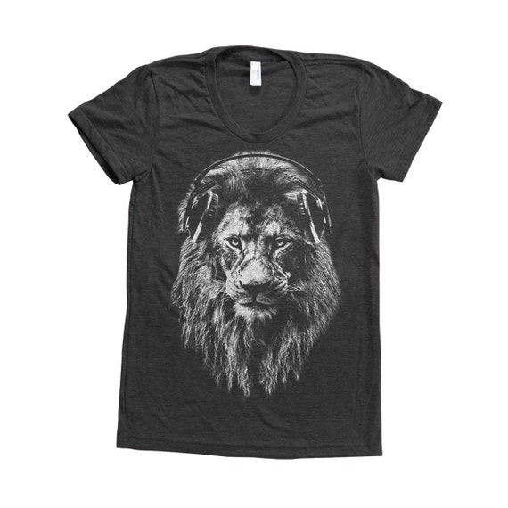 Lion Shirt Women's T-shirt Screen Print Tri-blend Short | Etsy