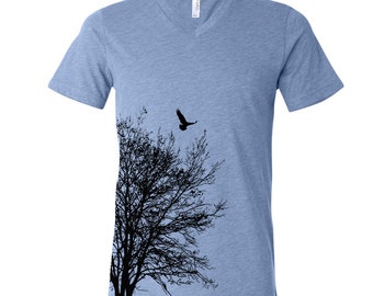 Tree Tshirt, Unisex Triblend Shirt, Tree Shirt, Nature Shirt, Inspirational, V-neck Tshirt, Outdoor Shirt, Birthday Gift, Camping Shirt