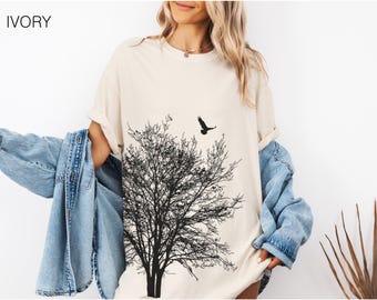 Tree Shirt, Men's T-shirt, Womens T-shirt, Comfort Colors, Crew Neck, 100% Cotton, Nature Shirt, White T-shirt, Short Sleeve