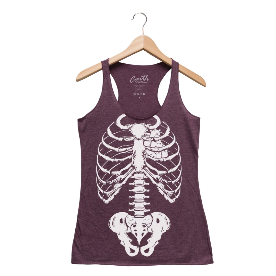 Halloween Ribcage Skeleton Tank Top: Women's Graphic Tee - Etsy