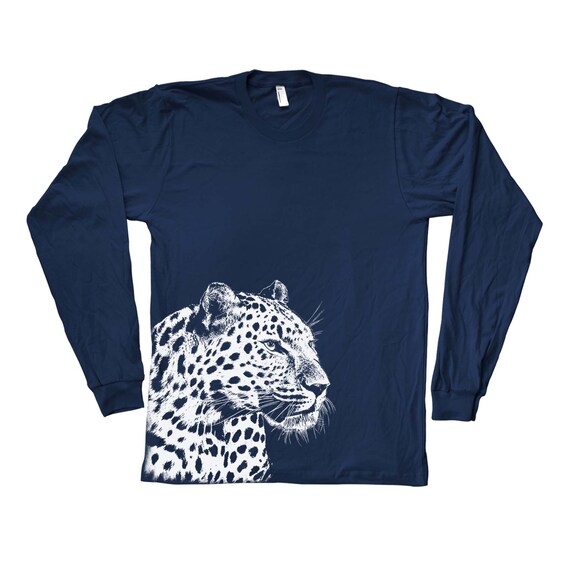 Leopard Long Sleeve Tshirt, Mens Long Sleeve, Animal Tshirt