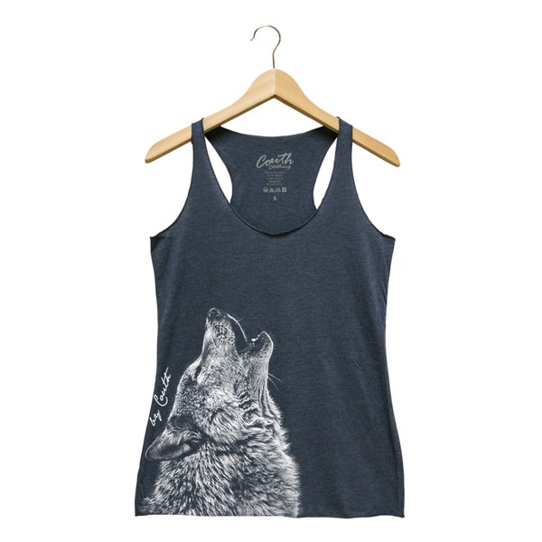 Women's Wolf Tank Top, Graphic Tee, Howling Wolf, Wolves Tank Top, Animal Print Tank Top, Fashion Tank Top, Girls Tank Top, Gift for Women