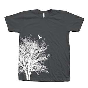 Camiseta Árbol, Camiseta Hombre, Camiseta Unisex, Serigrafía, Cuello Redondo, 100% Algodón, Camisa Árbol, Camiseta Blanca, Manga Corta Asphalt