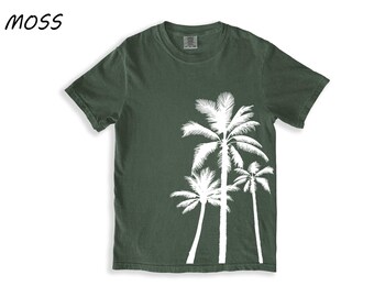Palm Tree Shirt, Men's T-shirt, Womens T-shirt, Comfort Colors, Crew Neck, 100% Cotton, Nature Shirt, White T-shirt, Short Sleeve