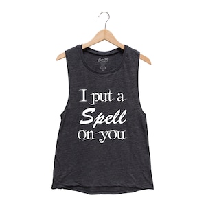 Halloween Tank Top Screenprint Muscle Tee Halloween Gift Graphic Tee for Women Gothic Horror Shirt Halloween Costume for Girl