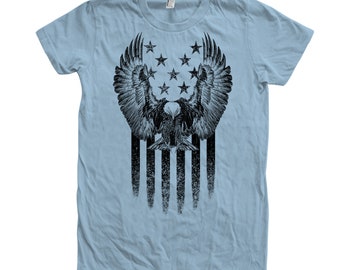 Womens Junior Tshirt, Eagle Tshirt, Rosie the Reveter, USA Tshirt, America Shirt, Flag Tshirt, Animal Tshirt, Birthday Gift