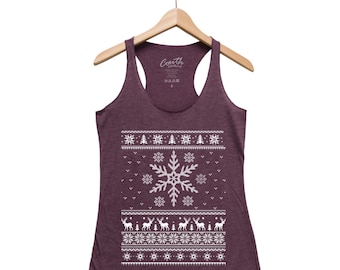 Ugly Sweater Tank - Racerback Tank - Funny Shirt - Screen Print - Christmas Shirt - Holiday Shirt - Gift for Women - Tank Top for Women