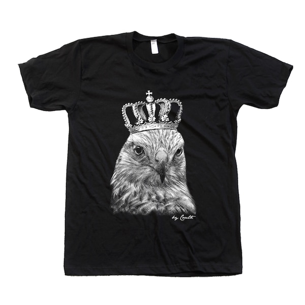 Chemise faucon, T-shirt homme, col rond, T-shirt oiseau, T-shirt mignon, T-shirt à manches courtes, T-shirt gris, papa, chemise animal, chemise nature