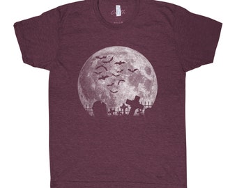Halloween Shirt for Men Moon Tshirt Halloween T shirt for Women Funny T-shirt Halloween Gift for Men Halloween Costume Gothic