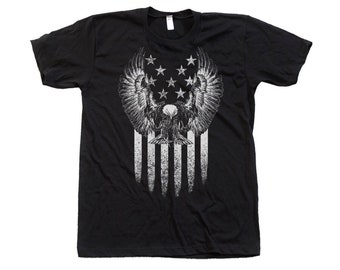 Ready to ship, Size 2XL, Eagle Tshirt, America tshirt, American flag shirt, distressed flag, USA, Merica, 4th of July Shirt, Mens Shirt