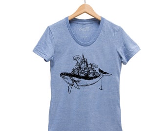 Whale Shirt, Women Junior T-shirt, Animal T-shirt, Whale T-shirt, Gift for Her, Birthday Gift, Short Sleeve Tshirt, Cute Graphic Tee