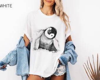 Comfort Colors®  Penguin T shirt, Unisex T-shirt, Women's T-shirt, Cute Animal Shirt, Baby Penguin T-shirt, Retro T-shirt, 100% Cotton