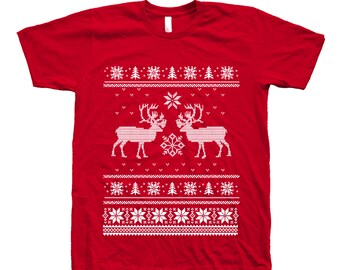 Ugly Christmas Sweater, Cristmas Tshirt, Holiday Gift, Christmas Gift, Funny Shirt, Graphic Tee, Deer Shirt, Ugly Sweater Shirt