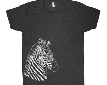 Zebra T-shirt, Men T shirt, Graphic Tee, Animal Print, Gift for Men, Dad Gift, Screen Print, Short Sleeve Tshirt, T-shirt for Women