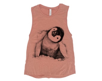 Penguin Women Shirt, Muscle Tank  for Women, Shirt for Women, Summer Shirt, Gift for Mom, Gift for Women, Penguin Tank Top, Animal Shirt