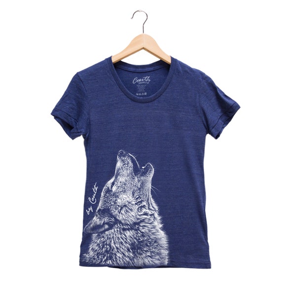 HOT Womens Tshirt Wolf T Shirt Damen Wolf Shirt, Womens Junior