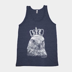 Hawk Tank Top, Herren Shirt, Siebdruck, Tier Shirt, Grafik T-Shirt, Vogel Shirt, Tierdruck, Süßes T-Shirt, Natur Shirt