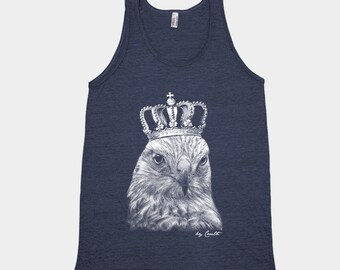 Hawk Tank Top, Mens Shirt, Screen Print, Animal Shirt, Graphic Tee, Bird Shirt, Animal Print, Cute T-shirt, Nature Shirt