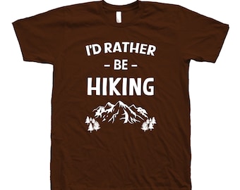 Mens Hiking Shirt - Cotton Crew Neck T-shirt - Screen Print Graphic Tee Women - Camping Shirt