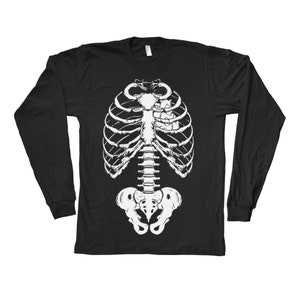 Skeleton Long Sleeve Shirt: Gothic Halloween Costume, Horror Tee