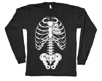 Halloween Long Sleeve Shirt, Skeleton Long Sleeve, Gothic TShirt, Halloween Gift, Horror Shirt, Ghost Shirt, Scary Shirt, Boo Shirt