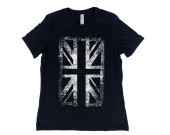 Union Jack Shirt, Womens Tshirt, Home Shirt, Summer Shirt, Screenprint Shirt, Birthday Gift, Graphic Tee