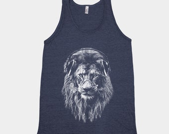 Lion Tank Top, Mens Shirt, Screen Print, Animal Shirt, Graphic Tee, Fathers Day, Animal Print, Cute T-shirt, Nature Shirt, Cat Lover
